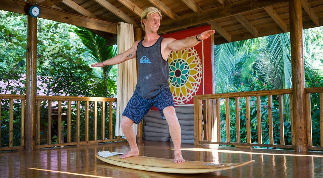 Warrior II Yoga pose for beginner surfers